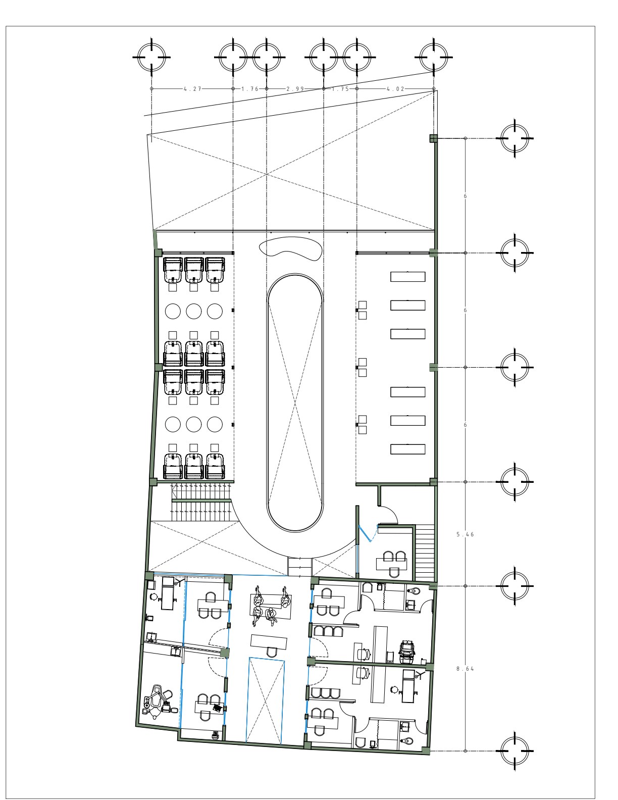 Planta arquitectónica alta